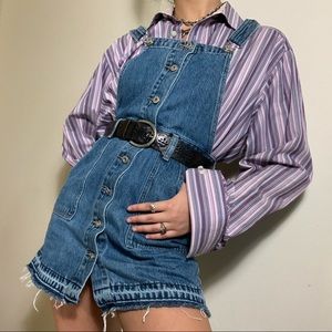 Denim overall skirt